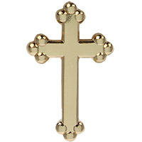 Gold Budded Cross Pin
