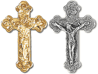 Large Crucifix Lapel Pin in Gold or Pewter