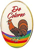 De Colores Oval Rooster Lapel Pin