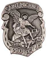 St. Michael Protect Us Pin Silver Police