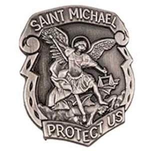 Catholic Archangel Saint Michael Dog Tag Necklace For Men, Black / 316L Stainless Steel - Faithheart Jewelry