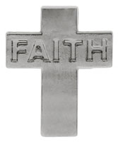 Silver Faith Cross Pin (Pkg of 12)