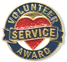 Volunteer Heart Lapel Pin Gold 