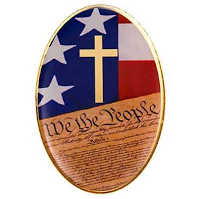 We the People Cross Christian Lapel Pin