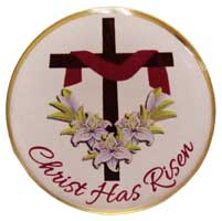 Easter Lily and Cross Gold Button Pin