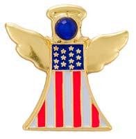 Guardian Angel American Flag Pin, Patriotic Pins, Angel Pins