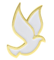 Holy Spirit White Dove Lapel Pin, Peace Pin