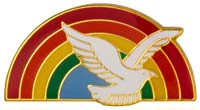 Dove & Rainbow Blue Sky Pin