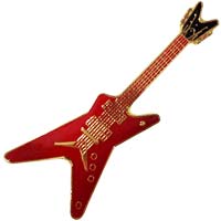 Red V Electric Guitar Lapel Pin