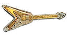 Gold V Electric Guitar Lapel Pin