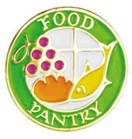 Food Pantry Worker Lapel Pin With Cross