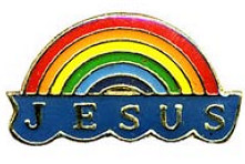 Jesus with Rainbow Pin