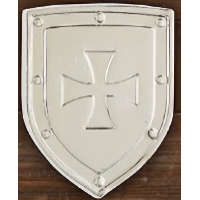Silver Shield with Cross Pin 