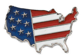 United States Map Pin, American Flag Pin