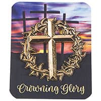 Crown of Thorns Cross Pin on Easter Card