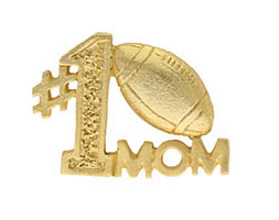 Number #1 Football Mom Pin Gold Plated
