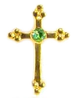 24kt Gold Plated Birthstone Cross Pin