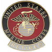 USMC Retired Lapel Pin, Retired Marine Corps Pin