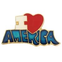 I Love America Patriotic Pins