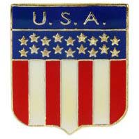 thumbnail image 2 of American Flag With Cross Pin. The Gold Christian Cross... 2 of 14