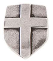Shield with Cross Pin  Pewter