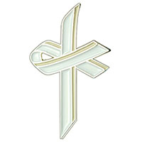 White Awareness Cross Lapel Pin