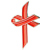 Red Awareness Cross Lapel Pin