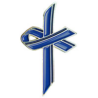 Blue Awareness Cross Lapel Pin