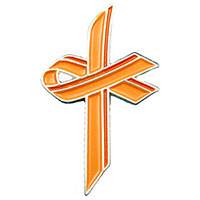 Orange Awareness Cross Lapel Pin