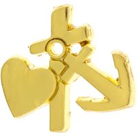 Faith Hope Love Pin - Gold Christian Pins