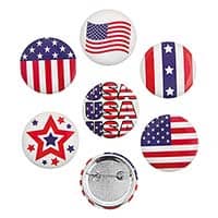 America Buttons, USA Buttons, Patriotic Pins (Pkg of 24)