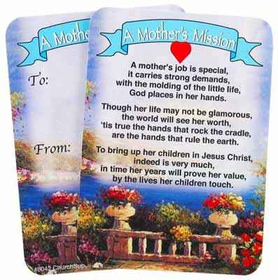 Mother�s Mission Prayer Pocket Card
