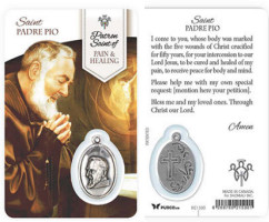 Pain, Healing Prayer St. Pio Card & Medal