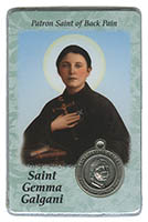 St. Gemma Galgani - Back Pain Prayer Card and Medal