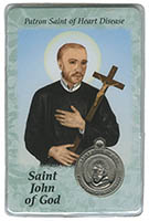 St. John of God Saint of Heart Disease Prayer Card w/Medal