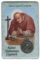 St. Alphonsus Ligouri - Arthritis Prayer Card with Medal