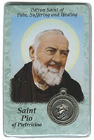 St. Pio (Pain, Suffering and Healing) Prayer Card & Medal