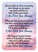 With You Always Memorial Prayer Card