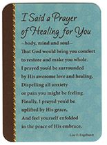 I Said a Prayer of Healing Pocket Prayer Card