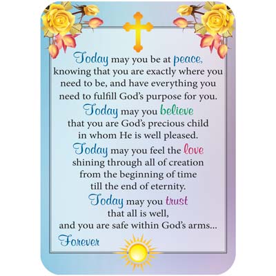 Today… Forever God's Arms Laminated Prayer Cards