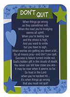 Don't Quit Poem Wallet Cards, Inspirational Cards