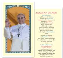 Pope Francis Prayer Cards Plastic Laminated