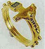 Catholic Finger Rosary Ring w Crucifix