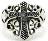 Flared Cross Ring Stainless Steel Men's