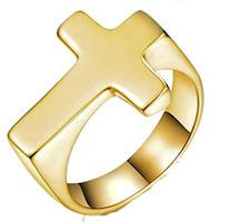 Cross Golden Rings Stainless Steel 8-11