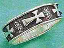 Sterling Silver Antiqued Cross Ring