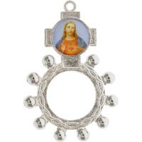 Jesus Divine Mercy Rosary Ring Silver Picture