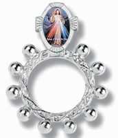 Divine Mercy Silver Rosary Ring