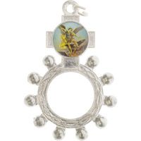 Saint Michael Picture Rosary Ring Silver