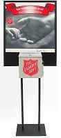 All Year Round Metal Donation Box & Sign on a Stand